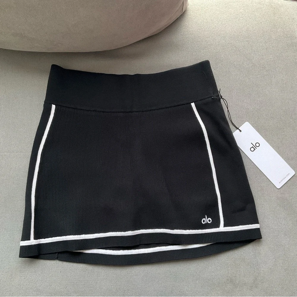 Alo Yoga Ribbed Sweater Knit Highline Mini Skirt S